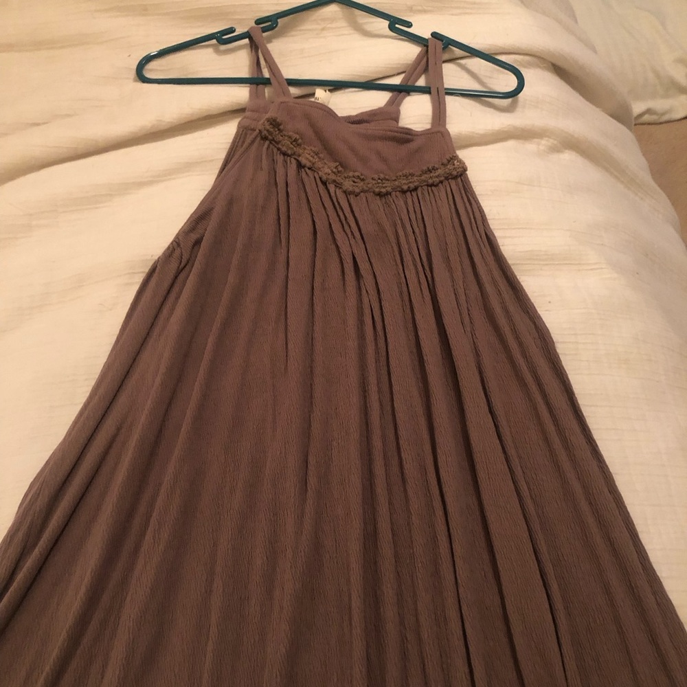 Free People, extra small, brown, spaghetti strap, flowy dress.